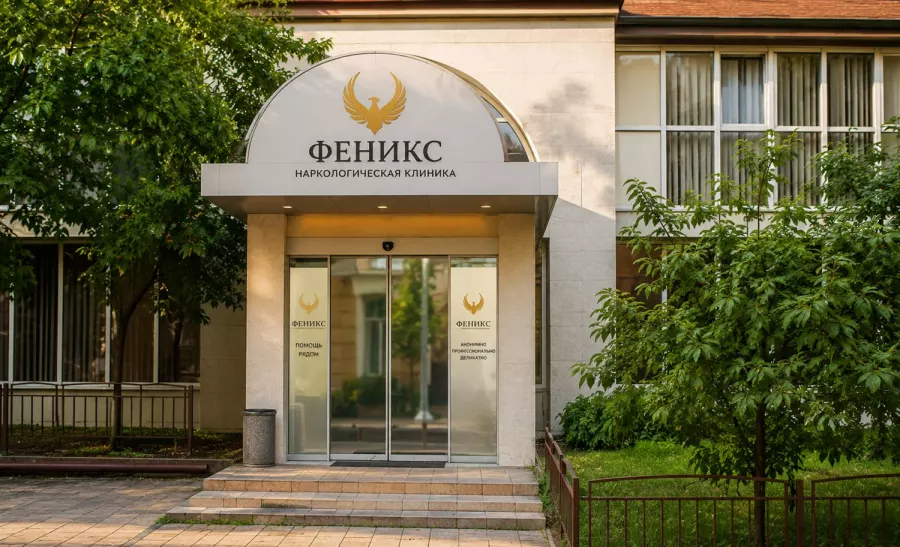 Вход в наркологическую клинику «Феникс» в Карабаше
